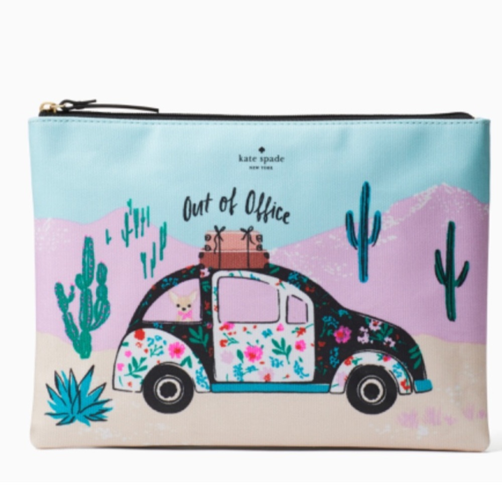 ⛔️SOLD⛔️Authentic Kate Spade CAR-CUTE Zip pouch - Picture 1 of 8